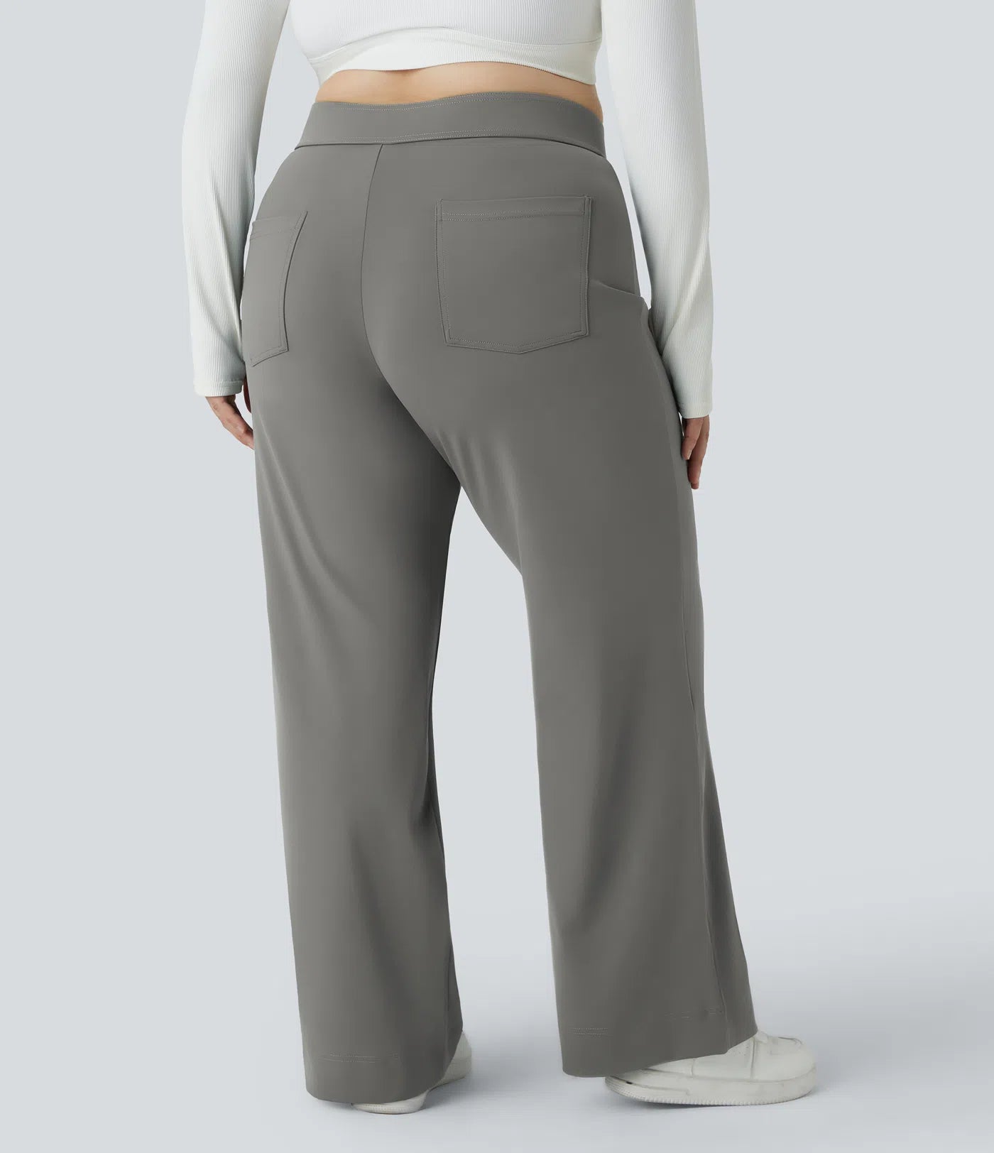 High Waisted Button Casual Pants