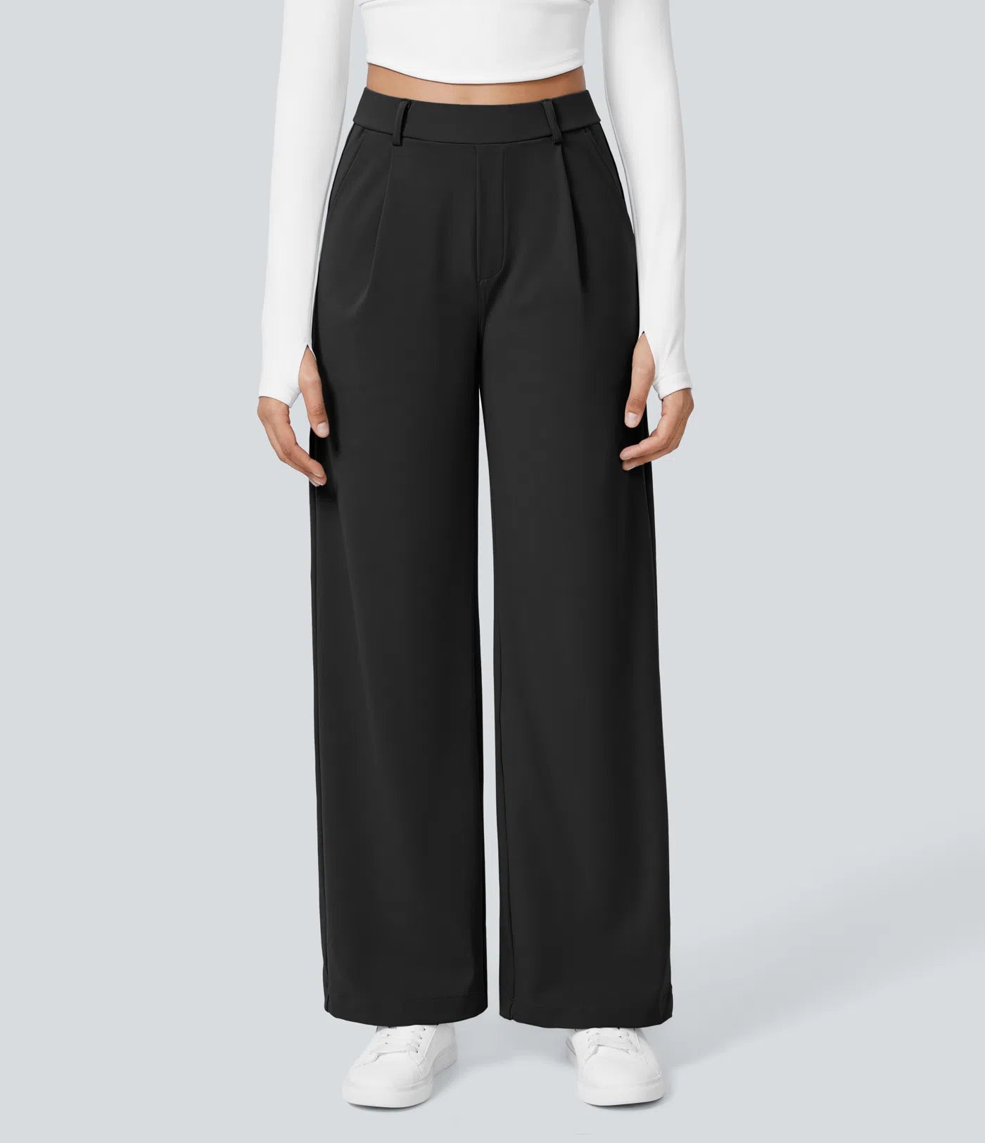 High Waisted Straight Work Pants