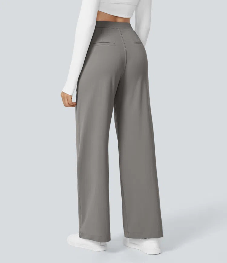 High Waisted Straight Work Pants