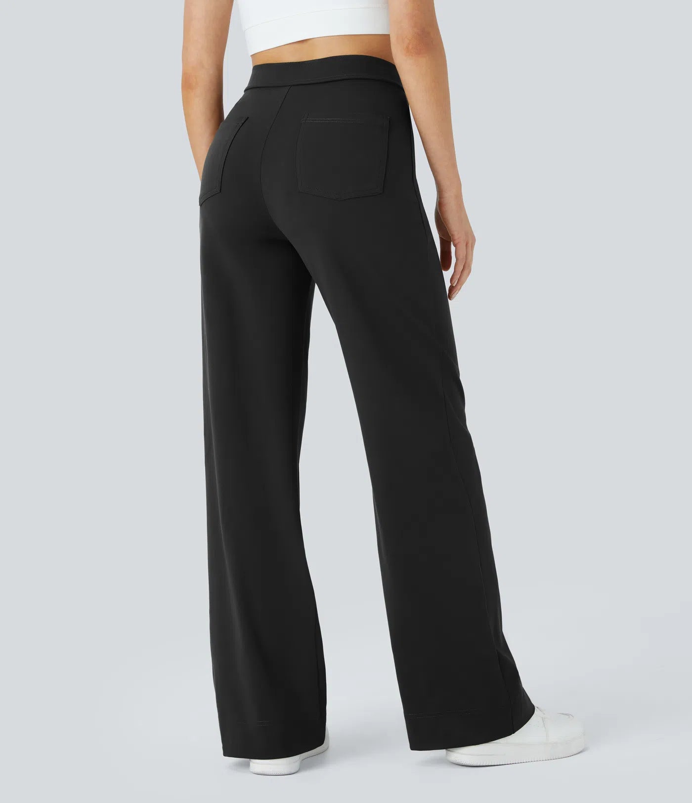 High Waisted Button  Casual Pants