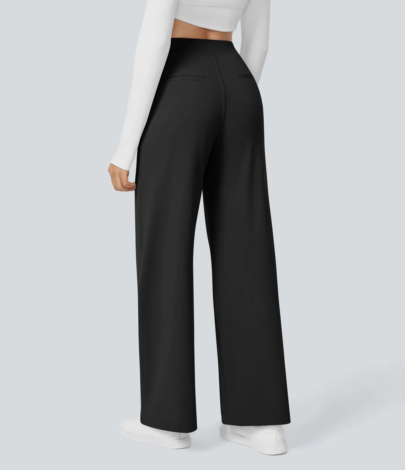 High Waisted Straight Work Pants