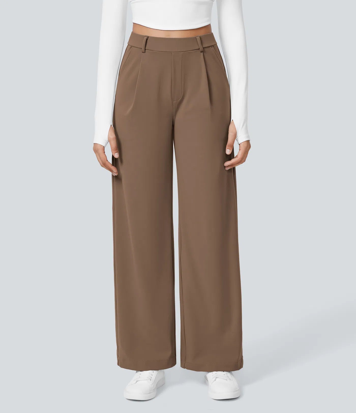 High Waisted Straight Work Pants