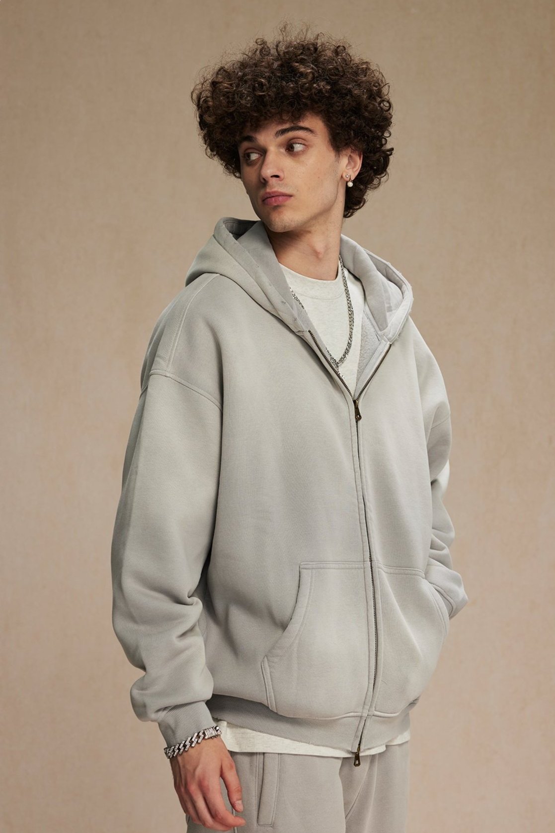 Washed Zip-Up Hoodie