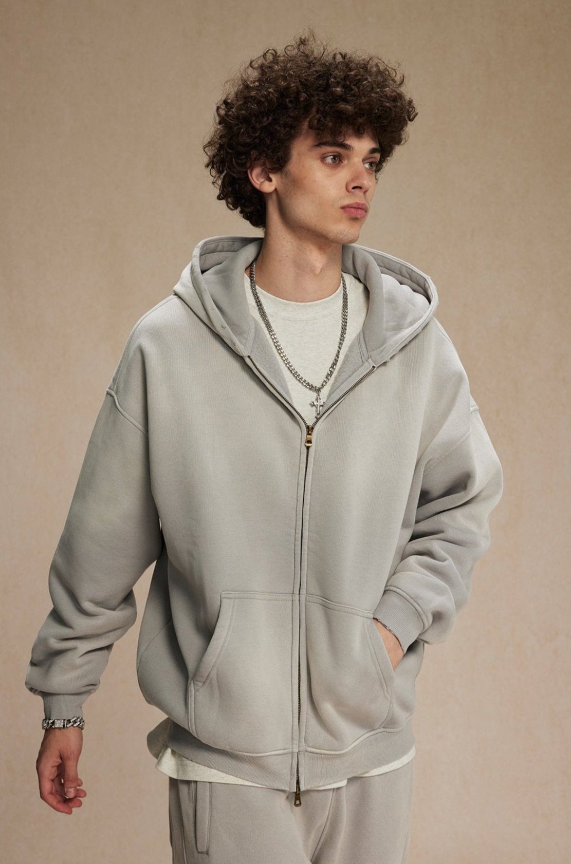 Washed Zip-Up Hoodie